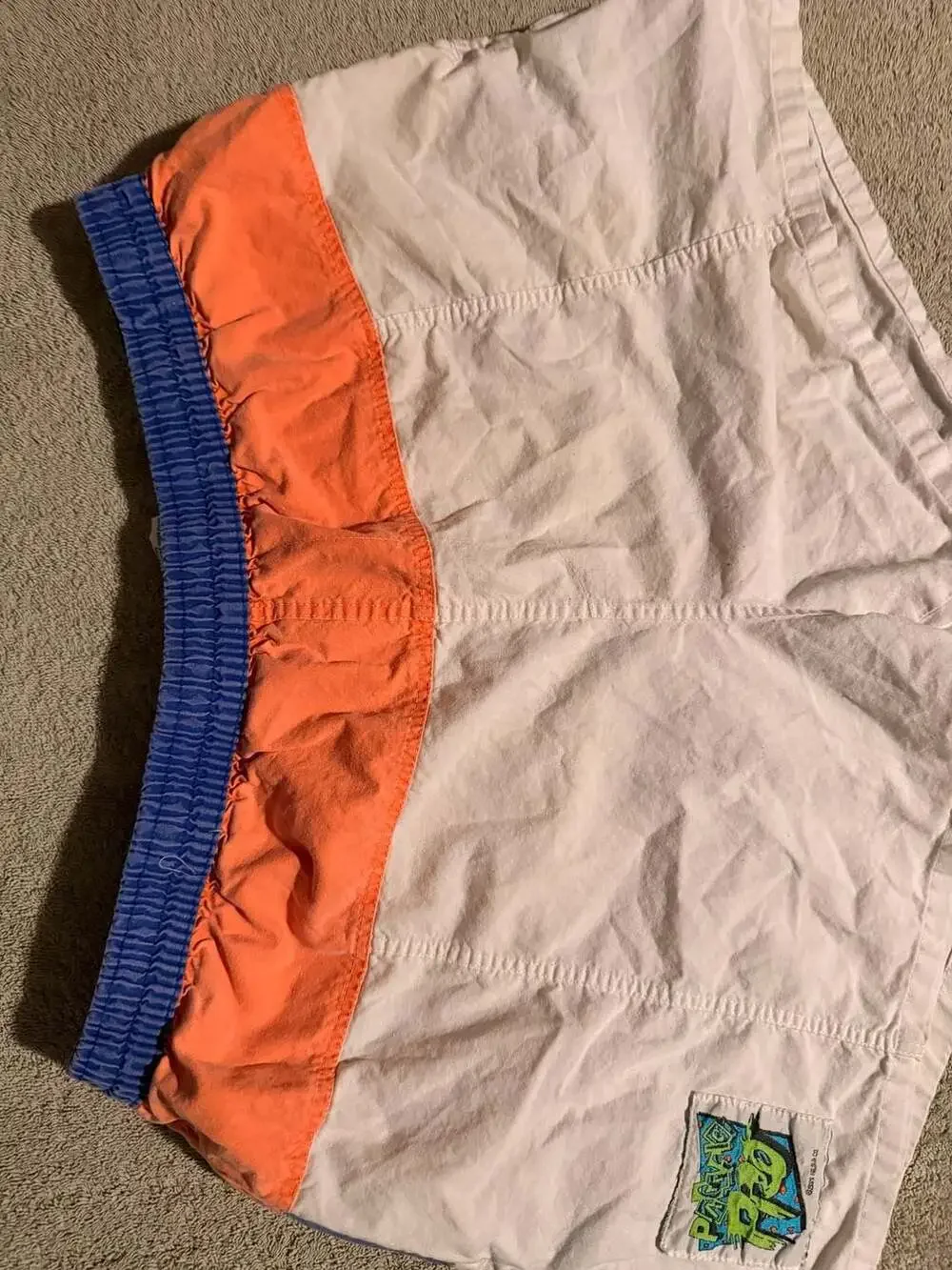 Pacific Sunwear Swim Shorts Size L (36-38) White Orange Blue 1990s Vintage
